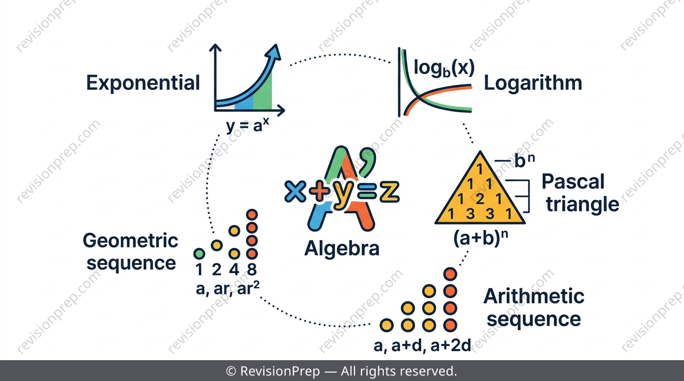 Overview graphic of IB Maths AI Number and Algebra topics