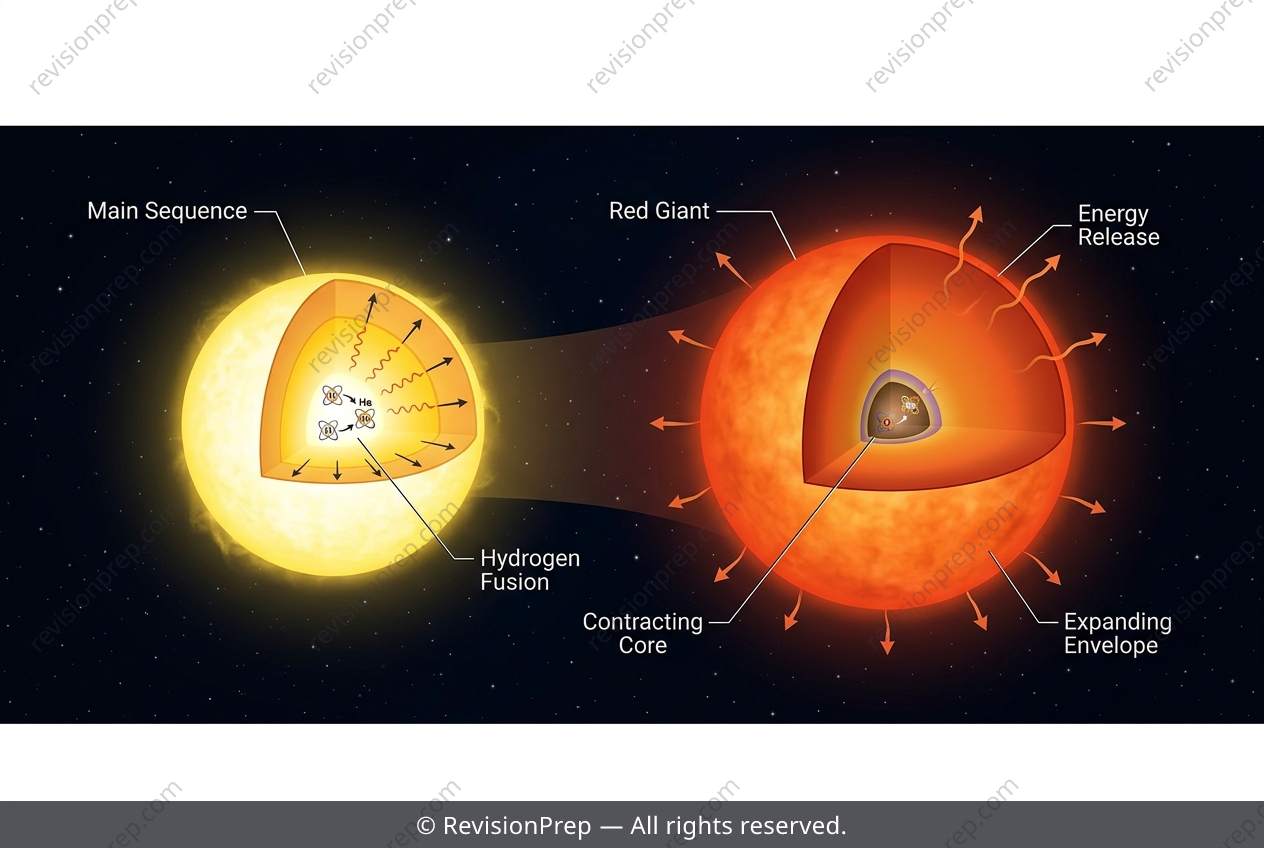 Physics: How Stars Evolve from Fusion to Giants
