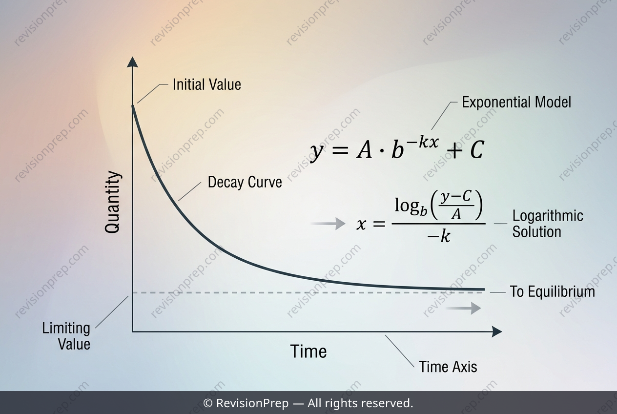Maths: Exponential Decay — Asymptotes and Logarithms