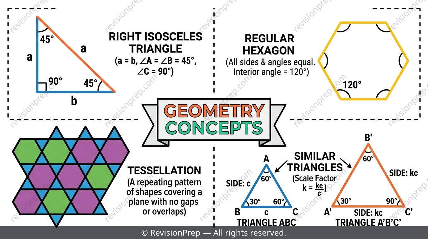 Collage of geometric shapes including triangles, polygons and tessellating tiles
