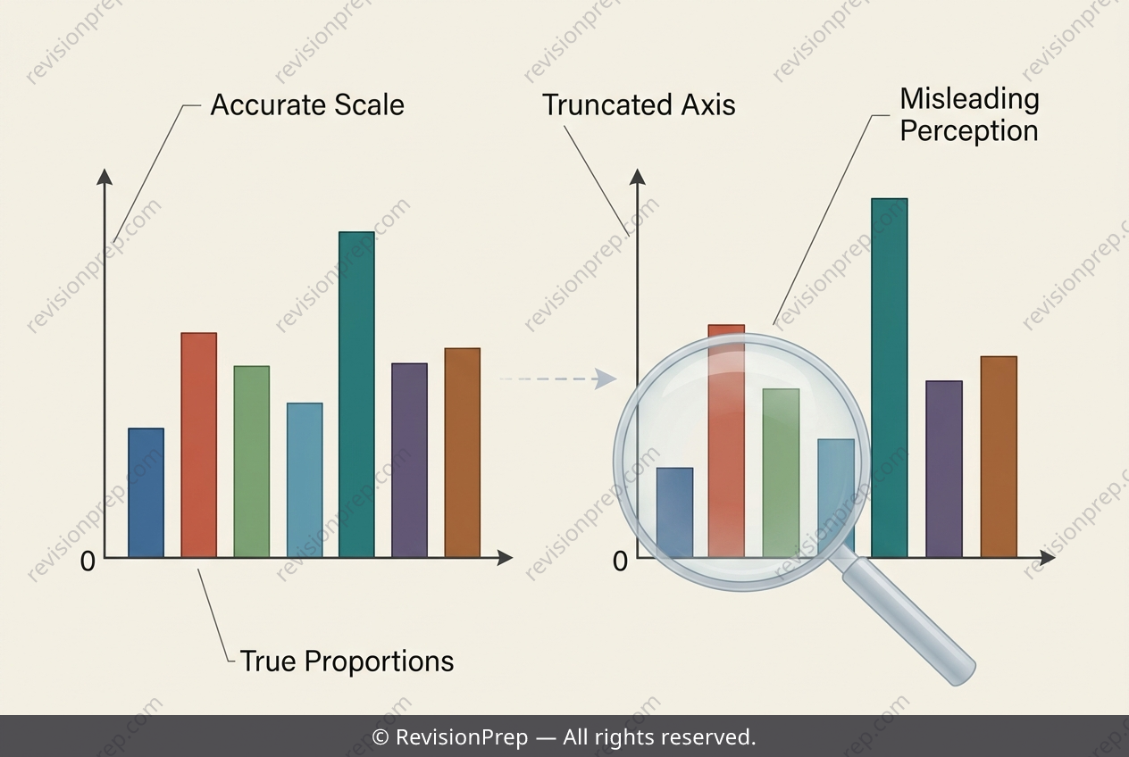 Maths: Bar Charts - A Shifted Axis Exaggerates Data