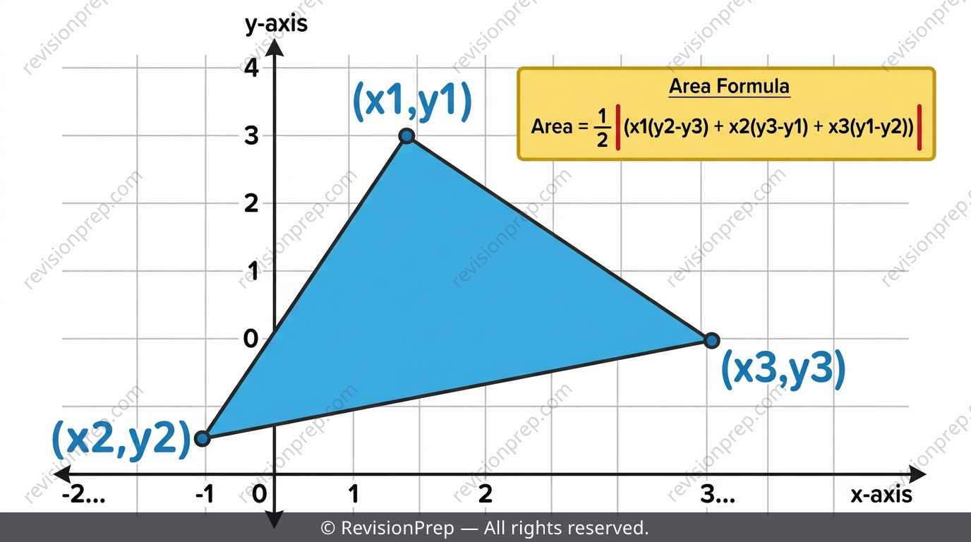 A triangle with three labelled vertices on a coordinate grid