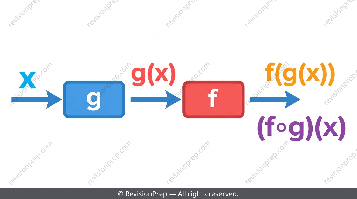 Diagram showing input passing through function g then function f