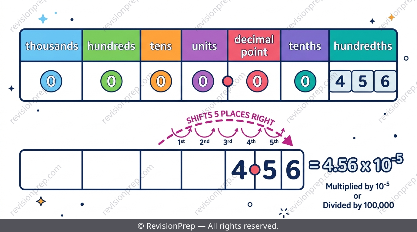 Place value columns diagram and standard form conversion example