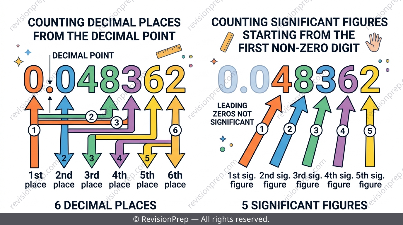 Number 0.048362 with decimal places and significant figures labelled separately