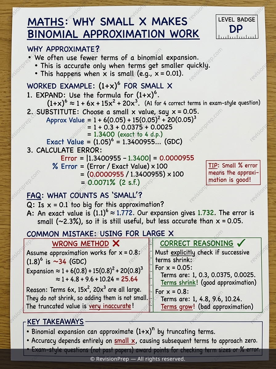 Maths: Why Small x Makes Binomial Approximation Work