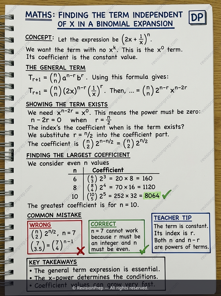 Maths: How Binomial Terms Reveal When x Disappears